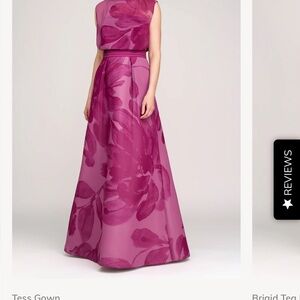 Kay Unger Fuchsia Floral Maxi Dress